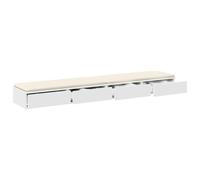 vidaXL Mesita de Noche Blanca Moderna 4 Cajones de Almacenamiento | Chido Construcción de MDF para Dormitorios, Salas de Estar o Áreas de Invitados 200 x 36.5 x 16.5 cm Muebles Dormitorio Rectangu