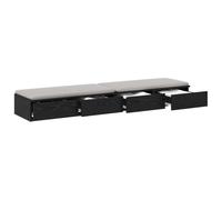 vidaXL Mesita de noche moderna 2 cajones, diseño compacto, madera resistente Roble negro