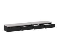 vidaXL Cajones de cama con cajón Roble Negro 180 x 36,5 x 16,5 cm | Montones de espacio para tus cosas, Un look suave y estiloso, Ideal como mesita de noche o para plantas