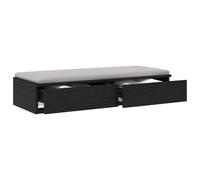 vidaXL Elegante Mesa de Noche de Roble Negro Mesita Minimalista con 2 Cajones Material MDF Ideal para Dormitorios Compacta 90 X 36.5 16.5 cm Diseño Moderno Decoración del Hogar Estilosa Muebles Almace