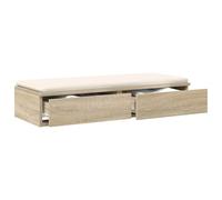 vidaXL Cajones de Cama con cajón Roble Sonoma 80 x 36,5 x 16,5 cm | Un look minimalista que queda bien en cualquier dormitorio, Dos cajones grandes para mantener todo en orden,