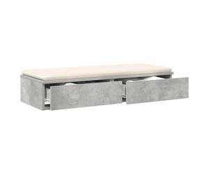 vidaXL Cajones de Cama Gris Concreto 100 x 36,5 x 16,5 cm | El sistema de cierre suave hace que los cajones se cierren despacio y en silencio ¡Son geniales para la noche! Guardan tus