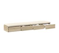 vidaXL Mesa de noche funcional 3 cajones Roble Sonoma MDF para dormitorio Diseño moderno