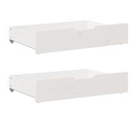 vidaXL Cajones Debajo Cama 2 uds Madera Maciza Pino Blanco 80x55x17 cm