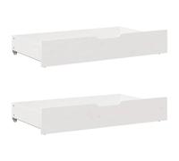 vidaXL Cajones para debajo de la cama madera maciza pino blanco con ruedas 2 uds