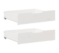 vidaXL Cajones Debajo Cama 2 uds Madera Maciza Pino Blanco 65x55x17 cm