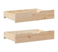 vidaXL Cajones Debajo de Cama con Ruedas 2 uds Madera Maciza de Pino, cajón bajo Cama, Almacenamiento bajo Cama, cajón de almacenaje bajo Cama
