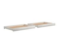vidaXL Cajones para Sofá Cama 2 Piezas Ropa Juguetes Almacenamiento Accesorio Dormitorio Habitación Salón Sala de Estar Blanco Madera Maciza de Pino