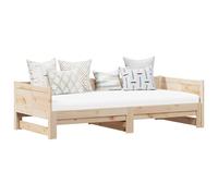 vidaXL Cama abatible de día Natural 180 x 200 cm Madera de Pino Macizo, Cama día, solución de Estilo Moderno, Marco de Cama de Madera Maciza, ergonómica y Funcional para Dormir en Interiores