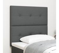 vidaXL Cama ajustable gris oscuro con cabecero alto | Madera natural y tela Diseño moderno que ahorra espacio Montado en la pared Comodidad para 2 adultos Estilo Muebles de dormitorio Altura Adulto