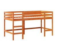 Cama Alta De Niños Con Escalera Madera Maciza Marrón 80x200 Cm Vidaxl