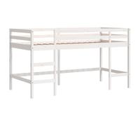 Cama Alta De Niños Con Escalera Madera Maciza Blanca 90x200 Cm Vidaxl