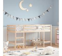 Cama Alta De Niños Con Escalera Madera Maciza Pino 90x200 Cm Vidaxl
