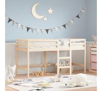 Cama Alta De Niños Con Escalera Madera Maciza Pino 90x200 Cm Vidaxl