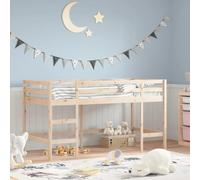 vidaXL Cama Alta de Niños Escalera, Somier Infantil, Cama Nido, Estructura de Cama para Niños Mayores de 6 Años, Madera Maciza de Pino 80x200 cm