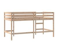 vidaXL Cama Alta de Niños Escalera, Somier Infantil, Cama Nido, Estructura de Cama para Niños Mayores de 6 Años, Madera Maciza de Pino 80x200 cm