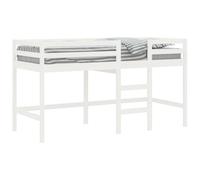 Cama alta de niños escalera madera maciza pino blanco 80x200 cm