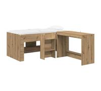 vidaXL Cama Alta para niños con Escritorio 2 uds. Roble Artisan, Camas Modernas, Espacio Compacto, Marco Multifuncional con Escritorio, Ahorra Espacio, diseños urbanos
