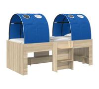 vidaXL Cama Alta para niños con túnel 3 uds. Roble Sonoma y Azul, Cama Moderna Elegante, Estructura Rectangular Resistente, Plataforma cómoda, Juego Espacioso para casa