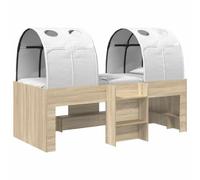 vidaXL Cama Alta para niños con túnel 3 uds. Roble Sonoma y Blanco, Cama Moderna Elegante, Estructura Rectangular Resistente, Plataforma cómoda, Juego Espacioso para casa