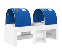 vidaXL Cama Alta para niños con túnel Blanco y Azul, Cama Moderna Elegante, Estructura Rectangular Resistente, Plataforma cómoda, Juego Espacioso para casa