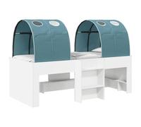 vidaXL Cama Alta para niños con túnel Blanco y Azul Claro, Cama Moderna Elegante, Estructura Rectangular Resistente, Plataforma cómoda, Juego Espacioso para casa