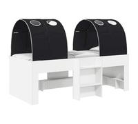 vidaXL Cama Alta para niños con túnel Blanco y Negro, Cama Moderna Elegante, Estructura Rectangular Resistente, Plataforma cómoda, Juego Espacioso para casa