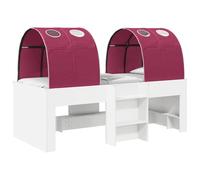 vidaXL Cama Alta para niños con túnel Blanco y Rojo, Cama Moderna Elegante, Estructura Rectangular Resistente, Plataforma cómoda, Juego Espacioso para casa