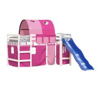 vidaXL Cama Alta para Niños con Túnel, Estructura de Cama, Mueble de Dormitorio, Litera para Niños Mayores de 6 Años, Madera Pino Rosa 80x200 cm