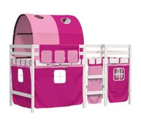vidaXL Cama Alta para niños con túnel Madera Pino Rosa 80x200 cm, Cama Alta, Cama Nido Individual, Cama litera Individual, Cama Nido