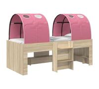 vidaXL Cama Alta para niños con túnel Roble Sonoma y Rosa, Cama Moderna Elegante, Estructura Rectangular Resistente, Plataforma cómoda, Juego Espacioso para casa