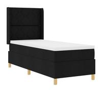 vidaXL Cama Box Spring Colchón Negro 80x200 cm Tela