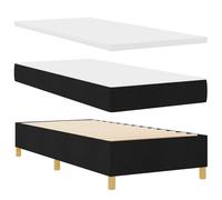 vidaXL Cama Box Spring colchón y Banco Negro 100x200 cm Tela