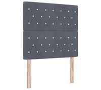 vidaXL Cama Box Spring colchón y LED Gris Oscuro 120x190 cm Terciopelo