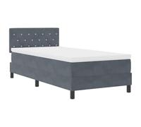 vidaXL Cama Box Spring Colchón y LED Gris Oscuro 90x190 cm Terciopelo