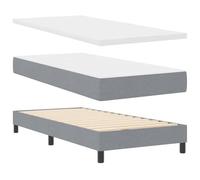 vidaXL Cama Box Spring con cabecero Ajustable en Gris Claro, 90 x 190 cm. Diseño Moderno, Cubierta quitaplus y Espuma de Alta Densidad. Muebles de Dormitorio, Set de colchón Duradero.