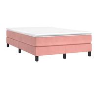 vidaXL Cama Box Spring con Colchón Almohadilla Dormitorio Estructura Marco Base Tapizado Adorno Decoración Terciopelo Rosa 120x200 cm