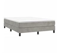 vidaXL Cama Box Spring con Colchón Almohadilla Dormitorio Estructura Marco Base Tapizado Adorno Decoración Terciopelo Gris Claro 140x200 cm