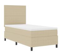 vidaXL Cama Box Spring con colchón Beige de 90 x 190 cm, Tela de Corduroy, Marco de Madera. Es una solución Moderna para Dormir, con un diseño Compacto Que Queda Genial en Cualquier Dormitorio. Mueb