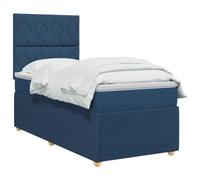 vidaXL Cama Box Spring con colchón con cabecera Azul 80 x 200 cm Tela
