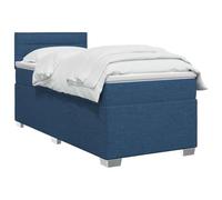 vidaXL Cama Box Spring con colchón con cabecera Azul 90 x 200 cm Tela, Cama Moderna con Base, cabecera Ajustable, Soporte cómodo, Espacio de sueño y Decoraciones geniales