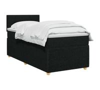 vidaXL Cama Box Spring con colchón con cabecera Negro 80 x 200 cm Tela, Cama Moderna con Resorte, cabecero Ajustable, Marco Acolchado, solución de colchón Firme y cómodo