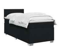 vidaXL Cama Box Spring con colchón con cabecera Negro 90 x 190 cm Tela, Cama Moderna con Base, cabecera Ajustable, Soporte cómodo, Espacio de sueño y Decoraciones geniales