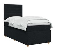 vidaXL Cama Box Spring con colchón con cabecera Negro 90 x 200 cm Tela