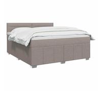 vidaXL Cama Box Spring con colchón con cabecera Topo 140 x 190 cm Tela, Cama Moderna con cabecera Ajustable, colchón de firmeza Media, sueño cómodo, Mueble Elegante para tu Dormitorio