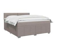 vidaXL Cama Box Spring con colchón con cabecera Topo 140 x 190 cm Tela, Cama Moderna con cabecera Ajustable, colchón de firmeza Media, sueño cómodo, Mueble Elegante para tu Dormitorio