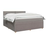 vidaXL Cama Box Spring con colchón con cabecera Topo 140 x 190 cm Tela, Cama Moderna con Resorte, cabecero Ajustable, Marco Acolchado, solución de colchón Firme y cómodo