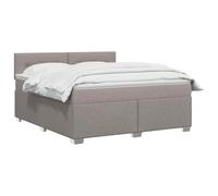 vidaXL Cama Box Spring con colchón con cabecera Topo 140 x 200 cm Tela, Cama Moderna con Base, cabecera Ajustable, Soporte cómodo, Espacio de sueño y Decoraciones geniales