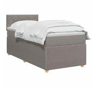vidaXL Cama Box Spring con colchón con cabecera Topo 80 x 200 cm Tela, Cama Moderna con Resorte, cabecero Ajustable, Marco Acolchado, solución de colchón Firme y cómodo