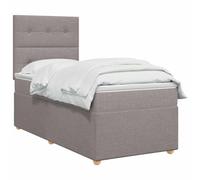 vidaXL Cama Box Spring con colchón con cabecera Topo 90 x 200 cm Tela, Muebles Modernos para el Dormitorio, Cama Ajustable, colchón cómodo, solución de sueño Elegante